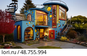 architecture bay area house ai generated. Стоковое AI-изображение, AI-художник Vectorwin / Фотобанк Лори