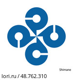 Coat of Arms of Shimane is a Japan prefecture. Vector emblem. Стоковая иллюстрация, иллюстратор Максим Гребешков / Фотобанк Лори