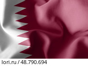 3D rendering illustration flag of Qatar. Waving on the wind flag. Стоковое фото, фотограф Максим Гребешков / Фотобанк Лори