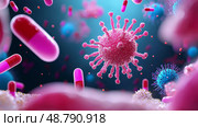 AMR Antimicrobial resistance. Стоковое AI-изображение, AI-художник Anastasy Yarmolovich / Фотобанк Лори