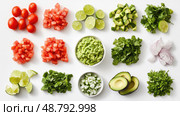 deconstructed guacamole white background ai generated. Стоковое AI-изображение, AI-художник Vectorwin / Фотобанк Лори