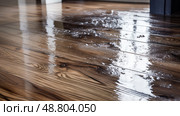 boards wood floor water damage ai generated. Стоковое AI-изображение, AI-художник Vectorwin / Фотобанк Лори