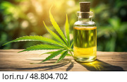 hemp oil cbd ai generated. Стоковое AI-изображение, AI-художник Vectorwin / Фотобанк Лори