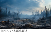 aftermath black smoke ai generated. Стоковое AI-изображение, AI-художник Vectorwin / Фотобанк Лори