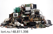waste garbage white background ai generated. Стоковое AI-изображение, AI-художник Vectorwin / Фотобанк Лори
