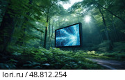 nature blue light effects ai generated. Стоковое AI-изображение, AI-художник Vectorwin / Фотобанк Лори