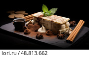 deconstructed pastry tiramisu food background ai generated. Стоковое AI-изображение, AI-художник Vectorwin / Фотобанк Лори