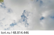 Timelapse of sky with clouds moving on a bright day. Стоковое видео, видеограф Zakharova Natasha / Фотобанк Лори