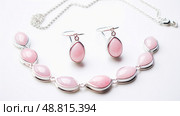 earrings pink opal ai generated. Стоковое AI-изображение, AI-художник Vectorwin / Фотобанк Лори