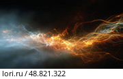 Abstract Streams of Light and Time Warps, Surreal Cosmic Energy in Fluid Motion. Абстрактные потоки света и искривления времени, сюрреалистическая космическая энергия в текучем движении. Стоковое AI-изображение, AI-художник Katsiaryna Repich / Фотобанк Лори