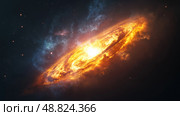 Stunning celestial display of a star's death in vibrant colors captured in deep space. Стоковое AI-изображение, AI-художник Михаил Коханчиков / Фотобанк Лори