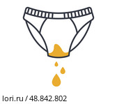 Black panties urine. leakage and incontinence of urine. Стоковая иллюстрация, иллюстратор Вячеслав Беспутин / Фотобанк Лори