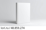 A minimalistic blank white book standing upright representing untold story, potential, creativity, authorship or future publishing possibilities. Стоковое AI-изображение, AI-художник Ольга Сухарева / Фотобанк Лори