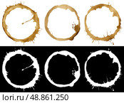 Round traces of coffee. Стоковая иллюстрация, иллюстратор Роман Самохин / Фотобанк Лори