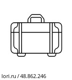 Closed Suitcase Vector Illustration on White Background for Travel Blogs, Packing Tips, Trip Planning, and Travel Industry Design. Стоковое AI-изображение, AI-художник Ольга Березина / Фотобанк Лори