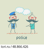 Police listen to people. Стоковая иллюстрация, агентство Ingram Publishing / Фотобанк Лори