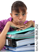 Office worker puckering her lips. Стоковое фото, агентство Ingram Publishing / Фотобанк Лори