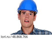 A horrified tradesman. Стоковое фото, агентство Ingram Publishing / Фотобанк Лори
