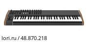 black synthesizer isolated on white background. Стоковое фото, агентство Ingram Publishing / Фотобанк Лори