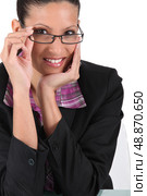 Woman with glasses. Стоковое фото, агентство Ingram Publishing / Фотобанк Лори