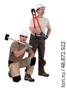 A team of labourers. Стоковое фото, агентство Ingram Publishing / Фотобанк Лори