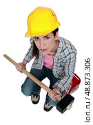 Female builder. Стоковое фото, агентство Ingram Publishing / Фотобанк Лори