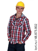 Standoffish tradesman. Стоковое фото, агентство Ingram Publishing / Фотобанк Лори