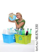 woman very preoccupied by ecology. Стоковое фото, агентство Ingram Publishing / Фотобанк Лори