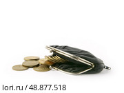 Coins falling from purse. Стоковое фото, агентство Ingram Publishing / Фотобанк Лори