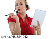 Flirtatious call-center worker. Стоковое фото, агентство Ingram Publishing / Фотобанк Лори