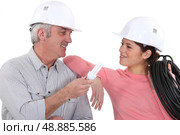 Blue collar workers. Стоковое фото, агентство Ingram Publishing / Фотобанк Лори
