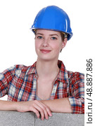 Female construction worker. Стоковое фото, агентство Ingram Publishing / Фотобанк Лори