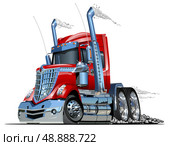 Cartoon semi truck isolated on white background. Стоковая иллюстрация, иллюстратор Александр Володин / Фотобанк Лори
