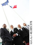 Ambitious team, low-angle view. Стоковое фото, агентство Ingram Publishing / Фотобанк Лори