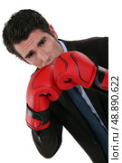 Businessman boxing. Стоковое фото, агентство Ingram Publishing / Фотобанк Лори