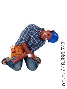 Injured builder. Стоковое фото, агентство Ingram Publishing / Фотобанк Лори