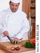 chef chopping herbs. Стоковое фото, агентство Ingram Publishing / Фотобанк Лори