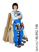 Female carpenter. Стоковое фото, агентство Ingram Publishing / Фотобанк Лори