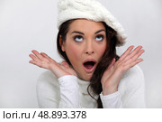 a woman very surprised. Стоковое фото, агентство Ingram Publishing / Фотобанк Лори
