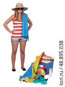 Teenager wearing beach wear. Стоковое фото, агентство Ingram Publishing / Фотобанк Лори