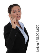 Businesswoman pointing her finger. Стоковое фото, агентство Ingram Publishing / Фотобанк Лори