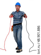 Electrician electrocuted. Стоковое фото, агентство Ingram Publishing / Фотобанк Лори