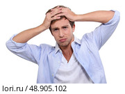 young man looking upset. Стоковое фото, агентство Ingram Publishing / Фотобанк Лори