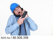 Man juggling calls. Стоковое фото, агентство Ingram Publishing / Фотобанк Лори
