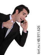 Businessman receiving good news. Стоковое фото, агентство Ingram Publishing / Фотобанк Лори