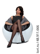 classy brunette wearing stockings. Стоковое фото, агентство Ingram Publishing / Фотобанк Лори