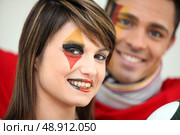 Two German football supporters. Стоковое фото, агентство Ingram Publishing / Фотобанк Лори