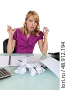 Woman experiencing writers block. Стоковое фото, агентство Ingram Publishing / Фотобанк Лори
