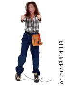 Female electrician. Стоковое фото, агентство Ingram Publishing / Фотобанк Лори