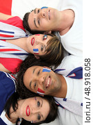 French football supporters. Стоковое фото, агентство Ingram Publishing / Фотобанк Лори
